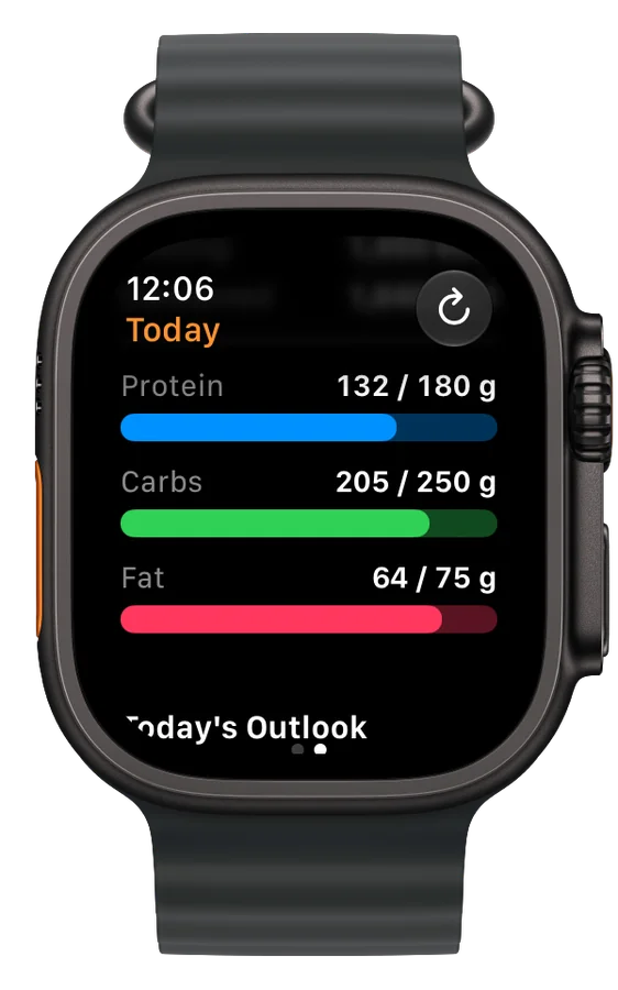 Calorimeter macro progress on Apple Watch